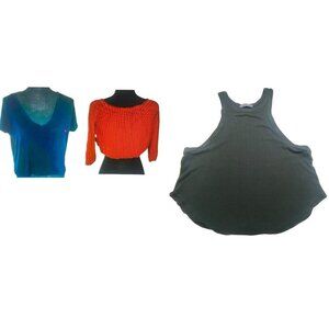 BRANDY MELVILLE Women One Size 3 Tops 1 Red, 2 Black 23-20